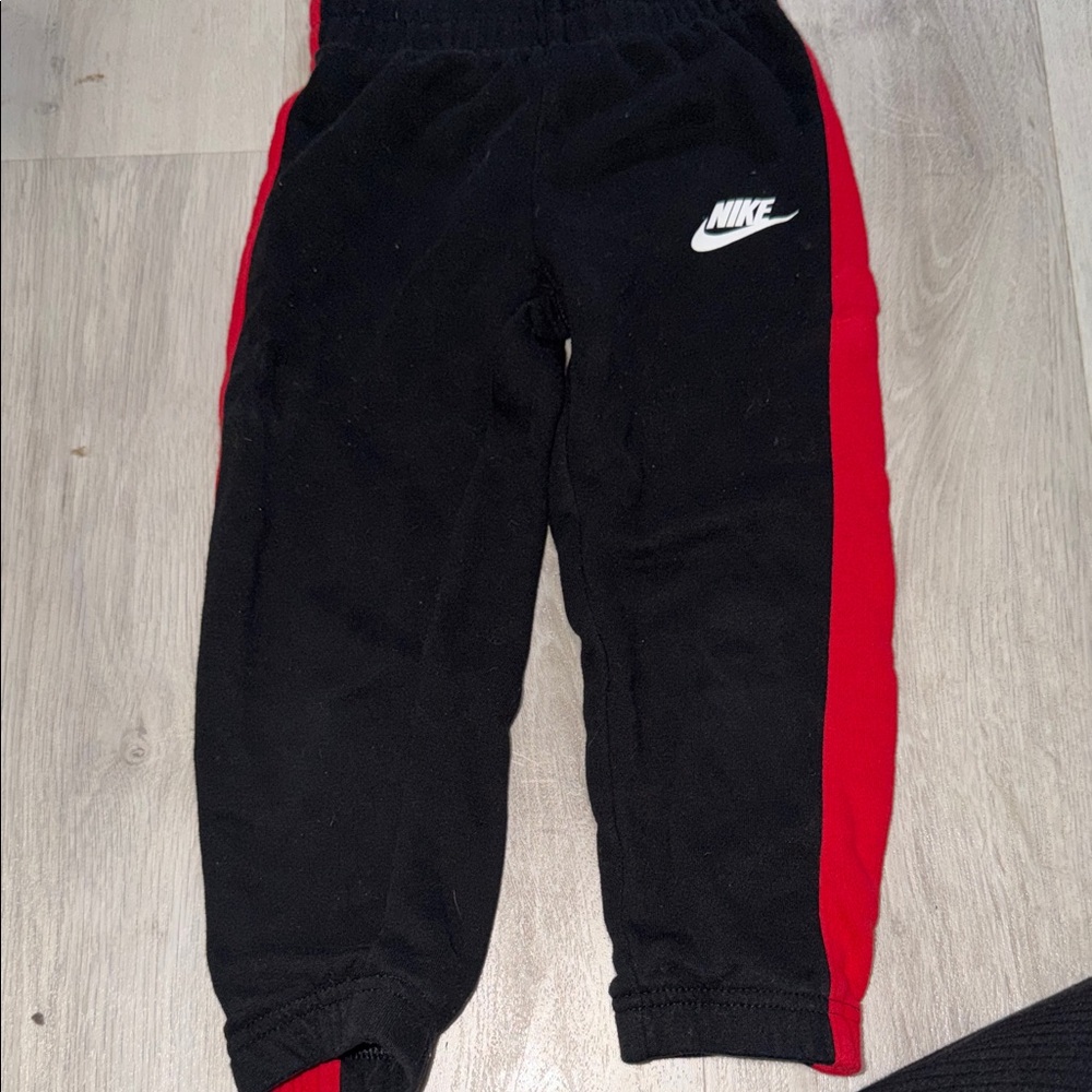 Nike Kids Black and Red Sweatpants